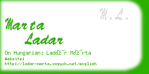 marta ladar business card